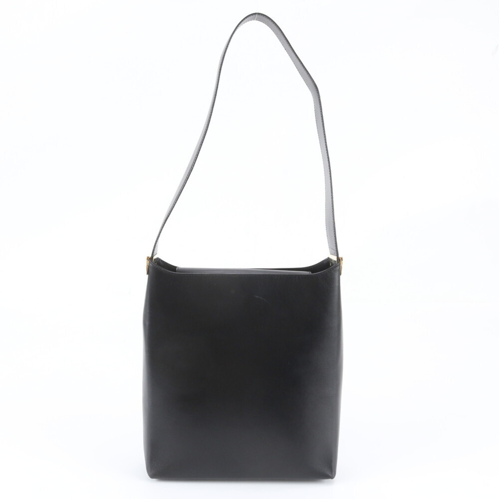 Salvatore Ferragamo Leather Shoulder Bag Handbag Black Brand Women's
